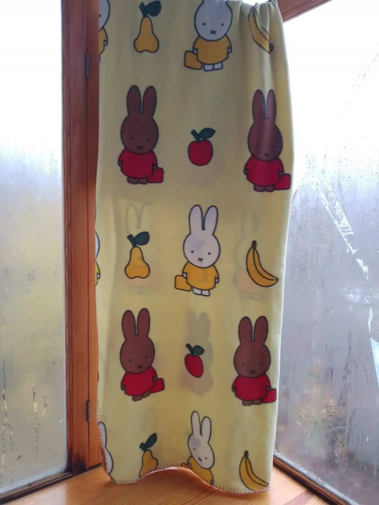 Детский плед накидка покрывало желтое зайчики байка фланель флис