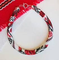 Прикраса із бісеру кольє-джгут Троянда фортуни