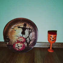 Тарілка і чашка набір Хеллоуїн