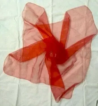 Платок хустка легкий газовый красный с полосками люрекс-серебро 4