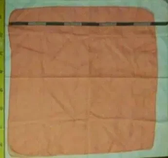 Платок хустка легкий газовый красный с полосками люрекс-серебро 7