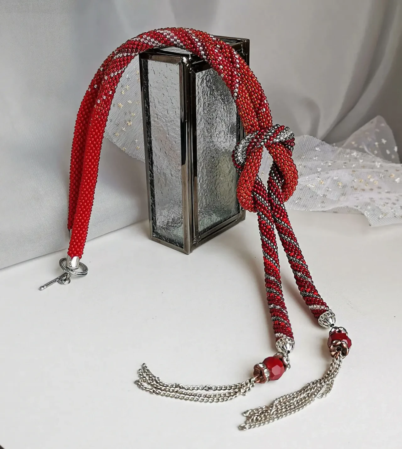 Прикраса із бісеру кольє-джгут Глянець 2