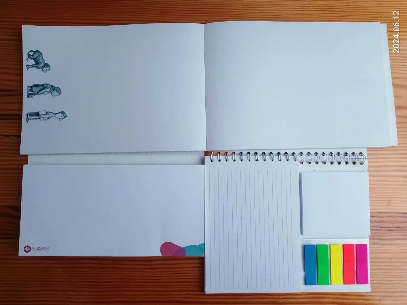 Деловой блокнот а5 нелинованный, линия заметки и стикеры, 3 шт набор 2