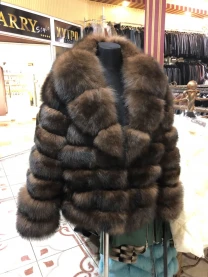 Шуба фінський песець,коричнева