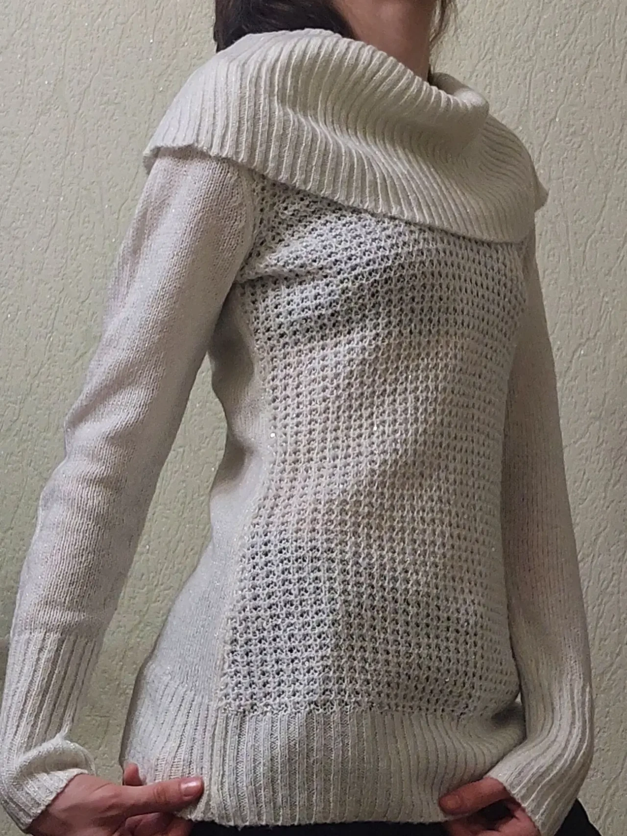 Белая стильная базовая кофта-туника кардиган 4