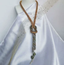 Прикраса із бісеру кольє-джгут Блискуча тиша