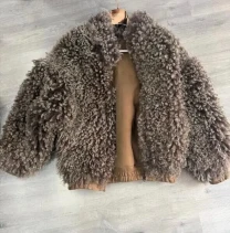 Тиградо шуба,коричнева двостороння бомбер