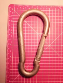 Карабин металл большой 6.5 на 11.5 см, защелка, хозяйственный, туризм