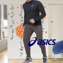 Asics Спортивный мужской реглан с шерстью цвета графит XL