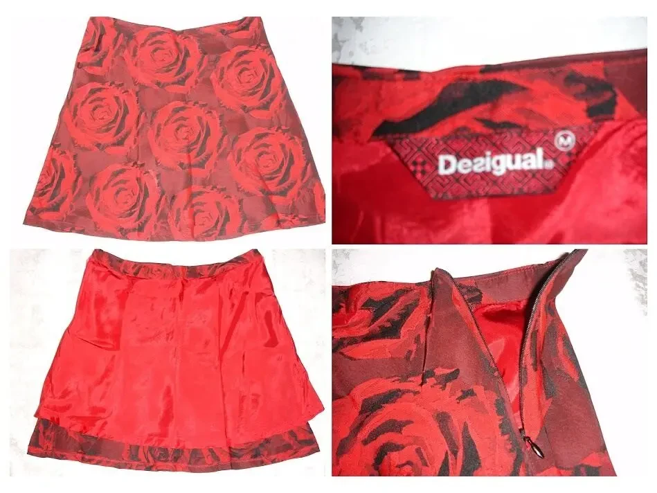 СПІДНИЦЯ М-ка бренду Desigual у червоні троянди. Підкладка. 6
