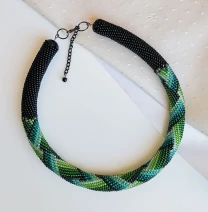 Прикраса із бісеру кольє-джгут Весняна ніч