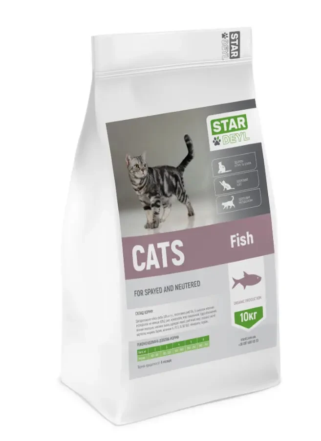 Сухий корм StarDeyl Cats Fish 10кг (риба) для стерилізованих котів