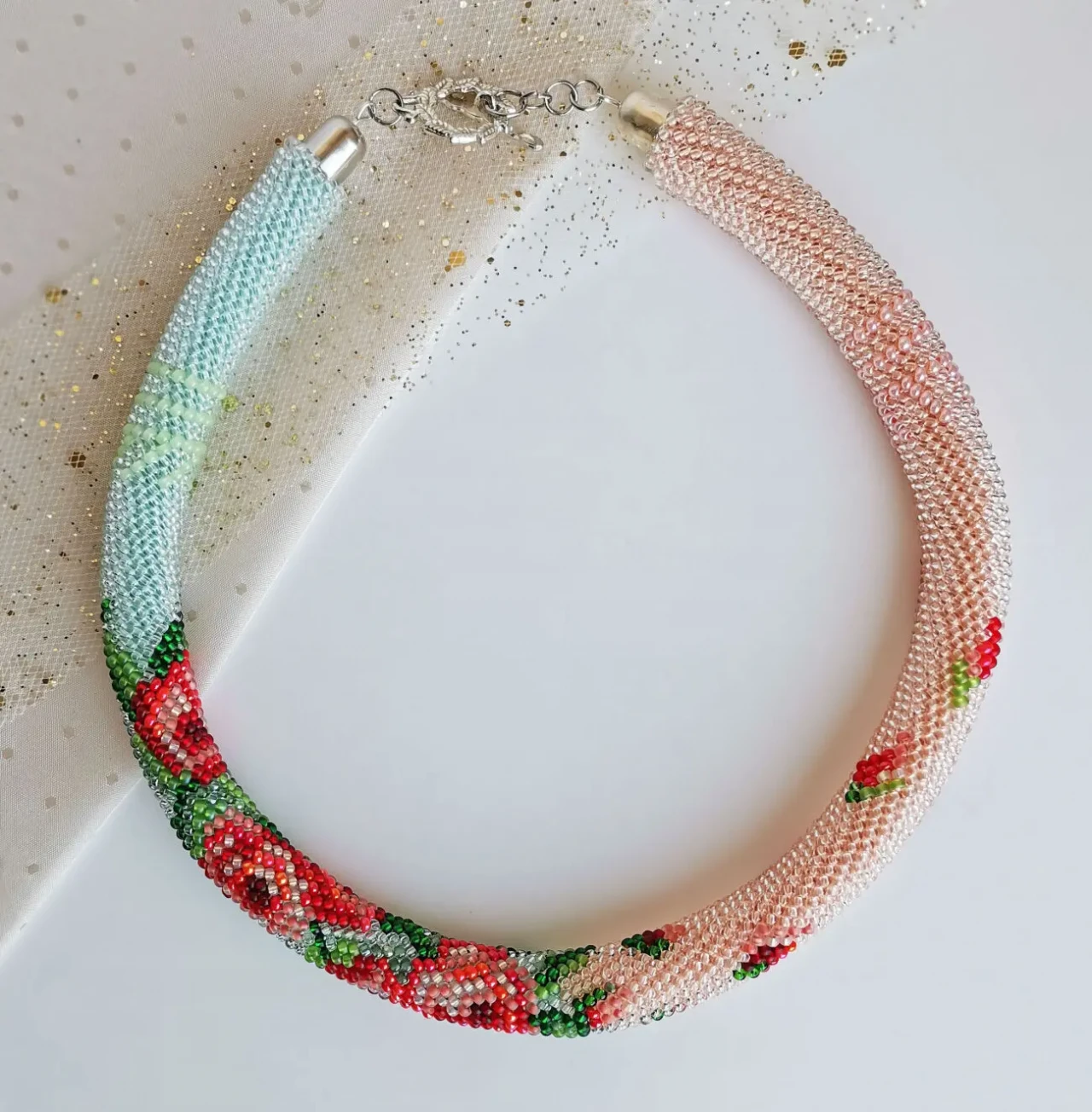 Прикраса із бісеру кольє-джгут Вальс