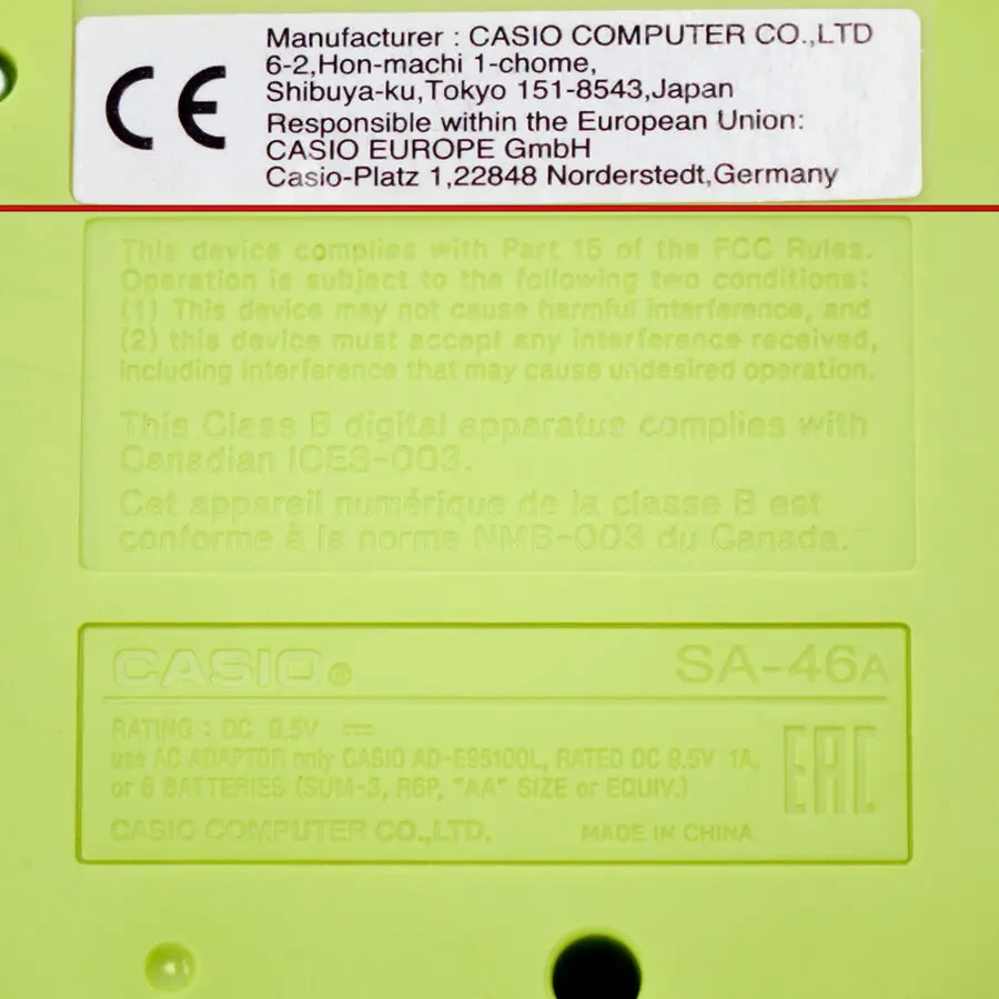 CASIO SA-46 клавишный мини синтезатор детское цифровое пианино 7