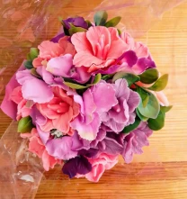 Мыльный букет цветы мыло ручной работы розовый фиолетовый большой