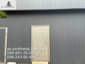 Профнастил графітового кольору RAL 7024 з матовою поверхнею.