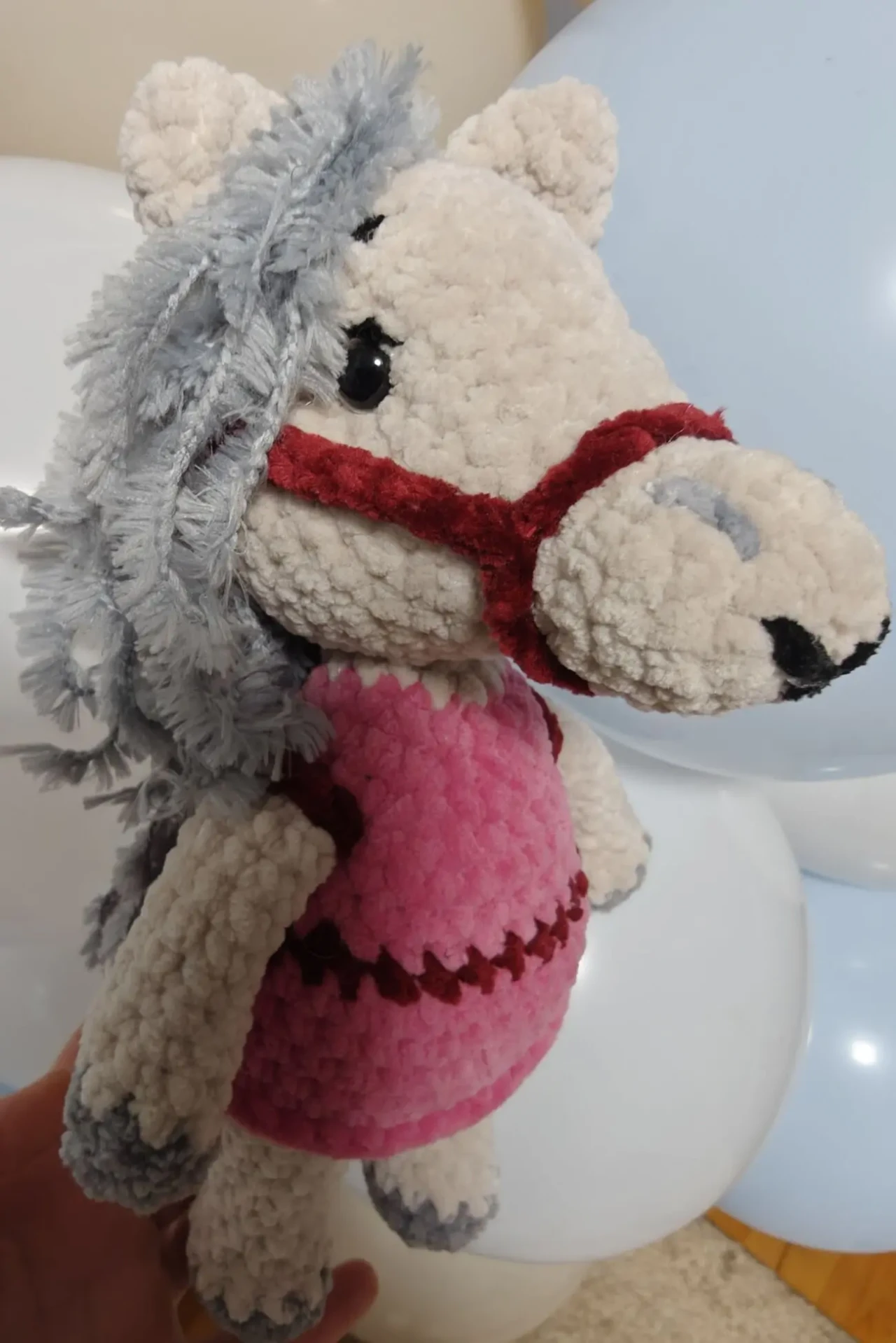 Кінь коник в'язана іграшка подарунок  ручна робота hand made