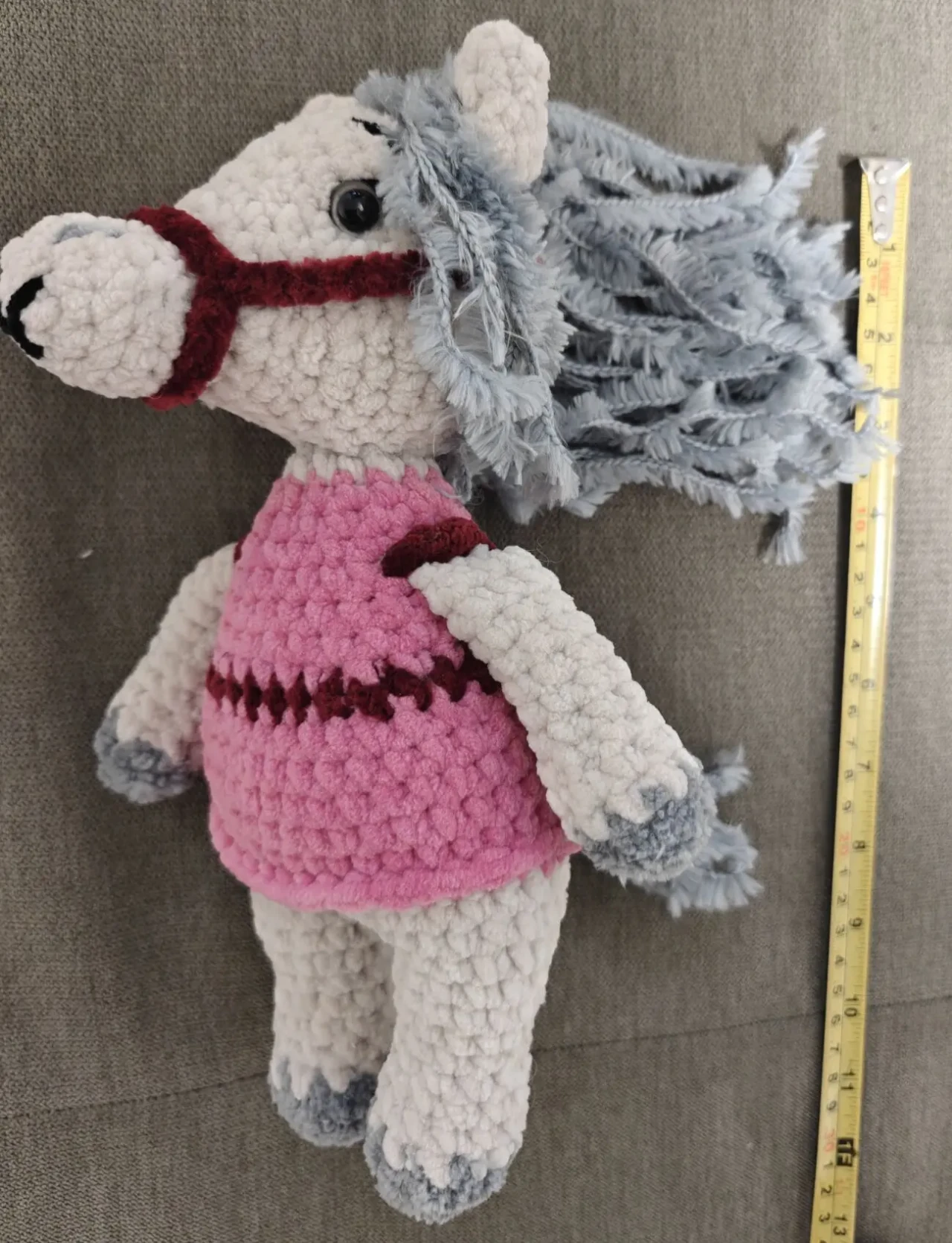 Кінь коник в'язана іграшка подарунок  ручна робота hand made 4