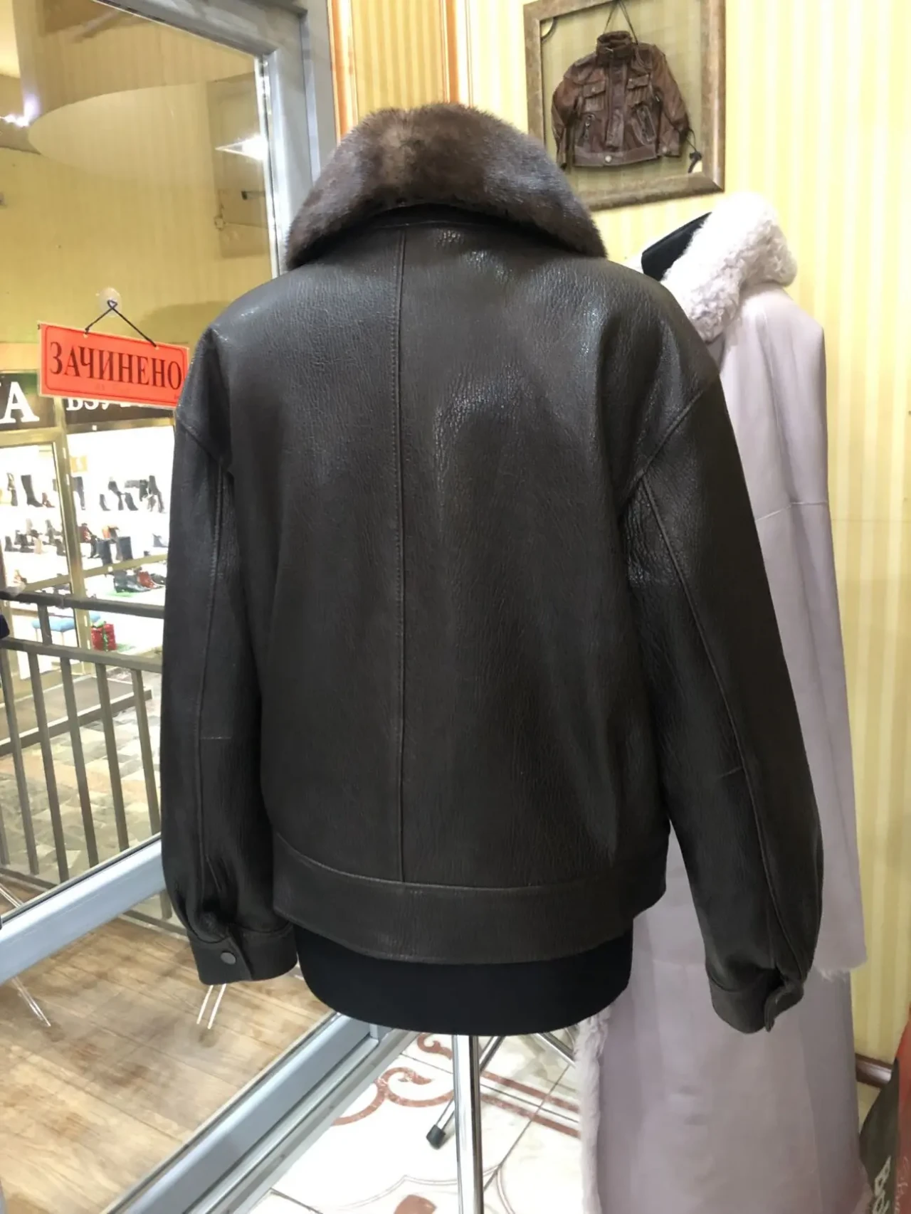 Дублянка коричнева,коротка комір норка зйомний 3