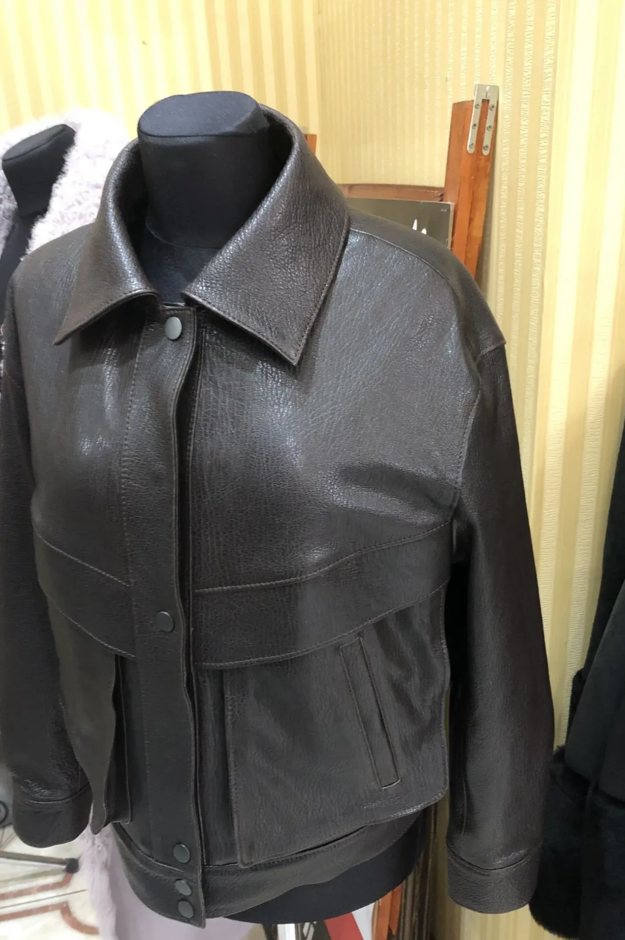 Дублянка коричнева,коротка комір норка зйомний 2