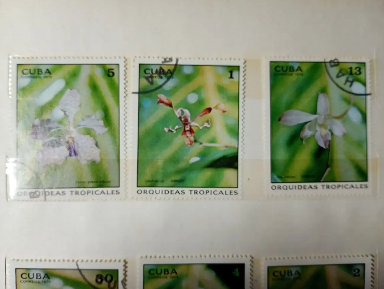 Марки - цветы. куба 1973 год. 3