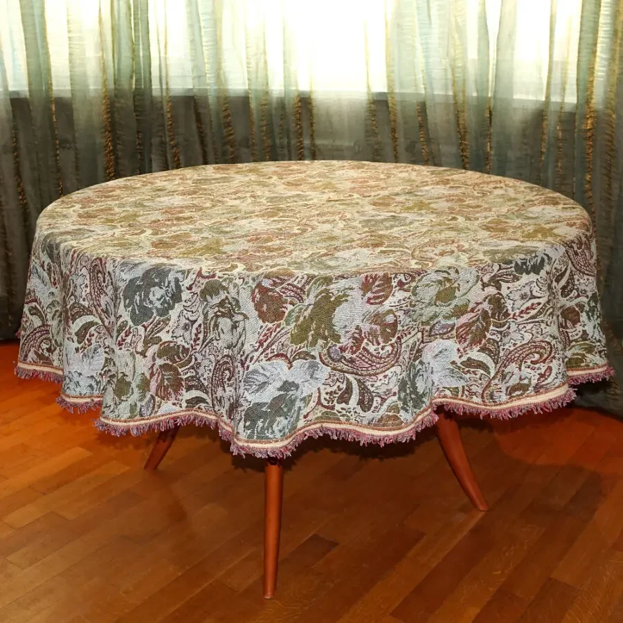 Круглая скатерть гобелен винтаж покрывало велика гобеленова скатертина 6