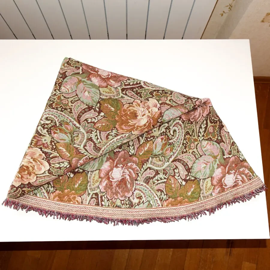 Круглая скатерть гобелен винтаж покрывало велика гобеленова скатертина 8