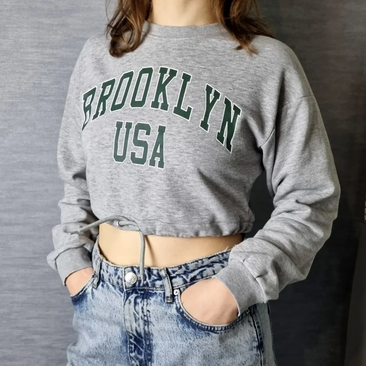 Укорочена світшот brooklyn від bershka 6