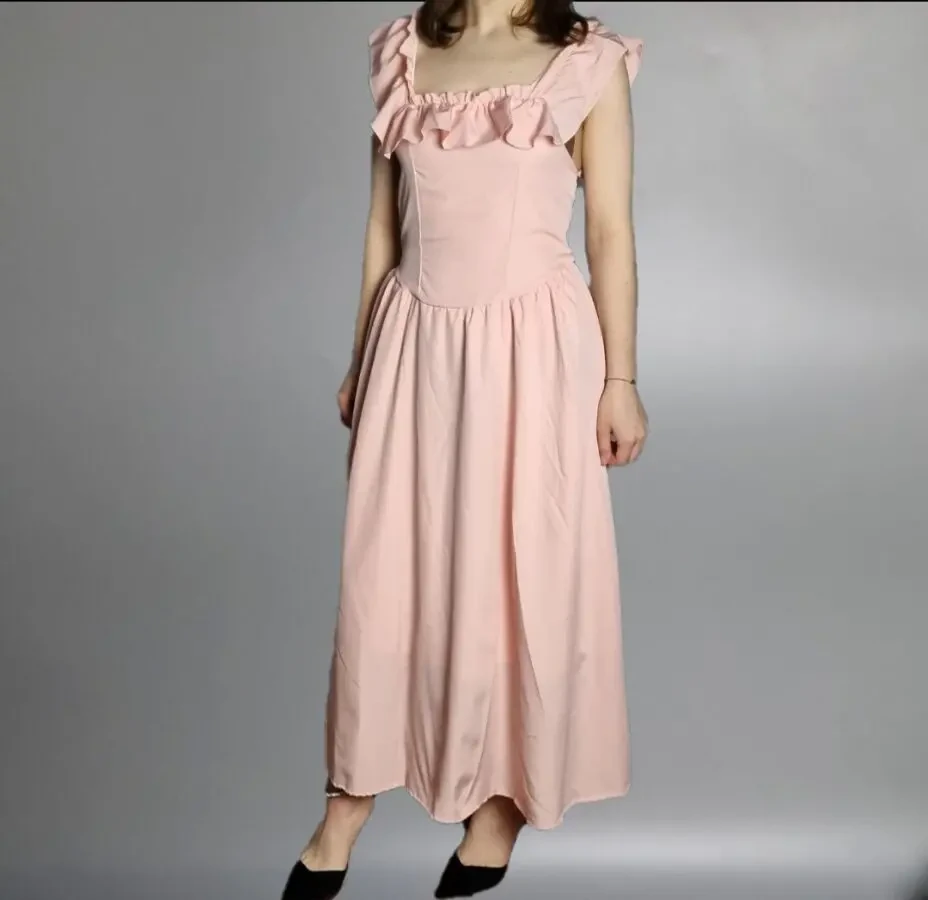 Сукня рожева максі пудрова класика 10