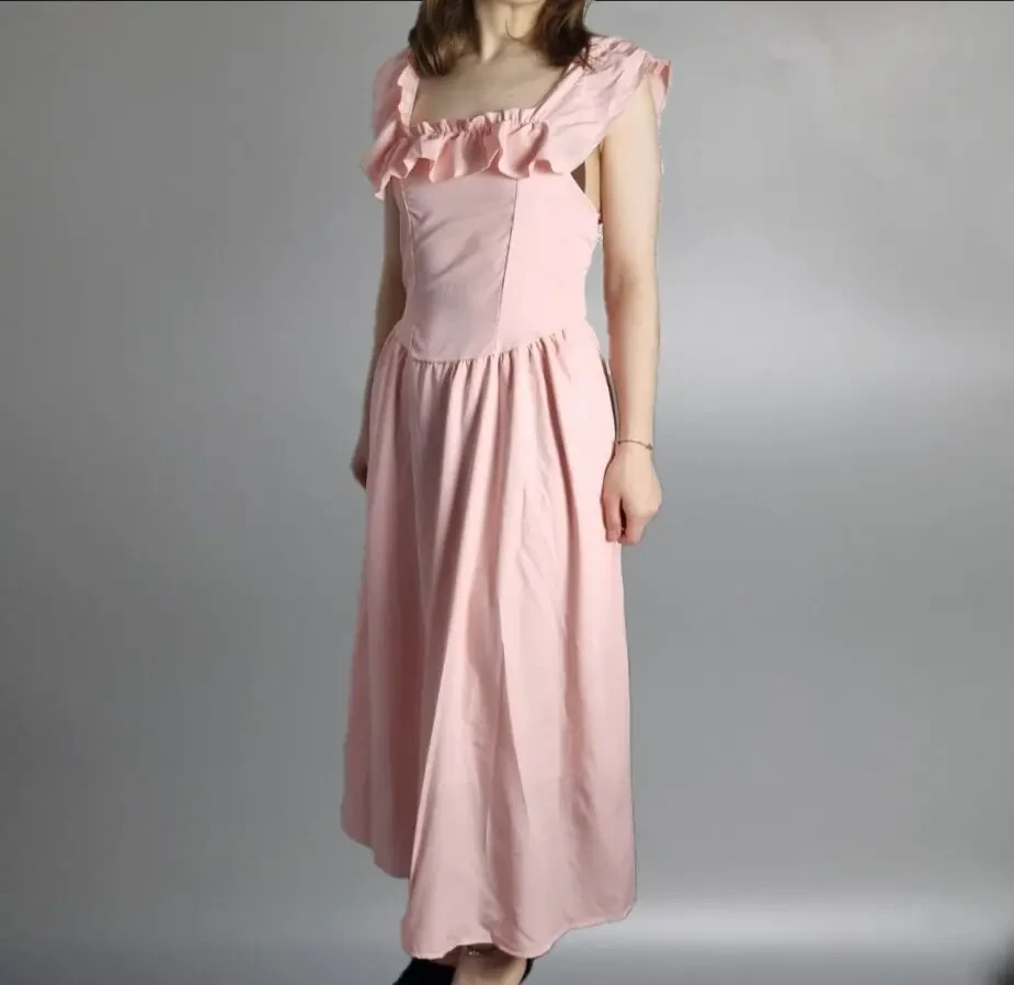 Сукня рожева максі пудрова класика