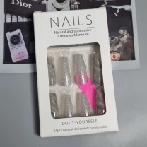 24 шт. накладні нігті сірі