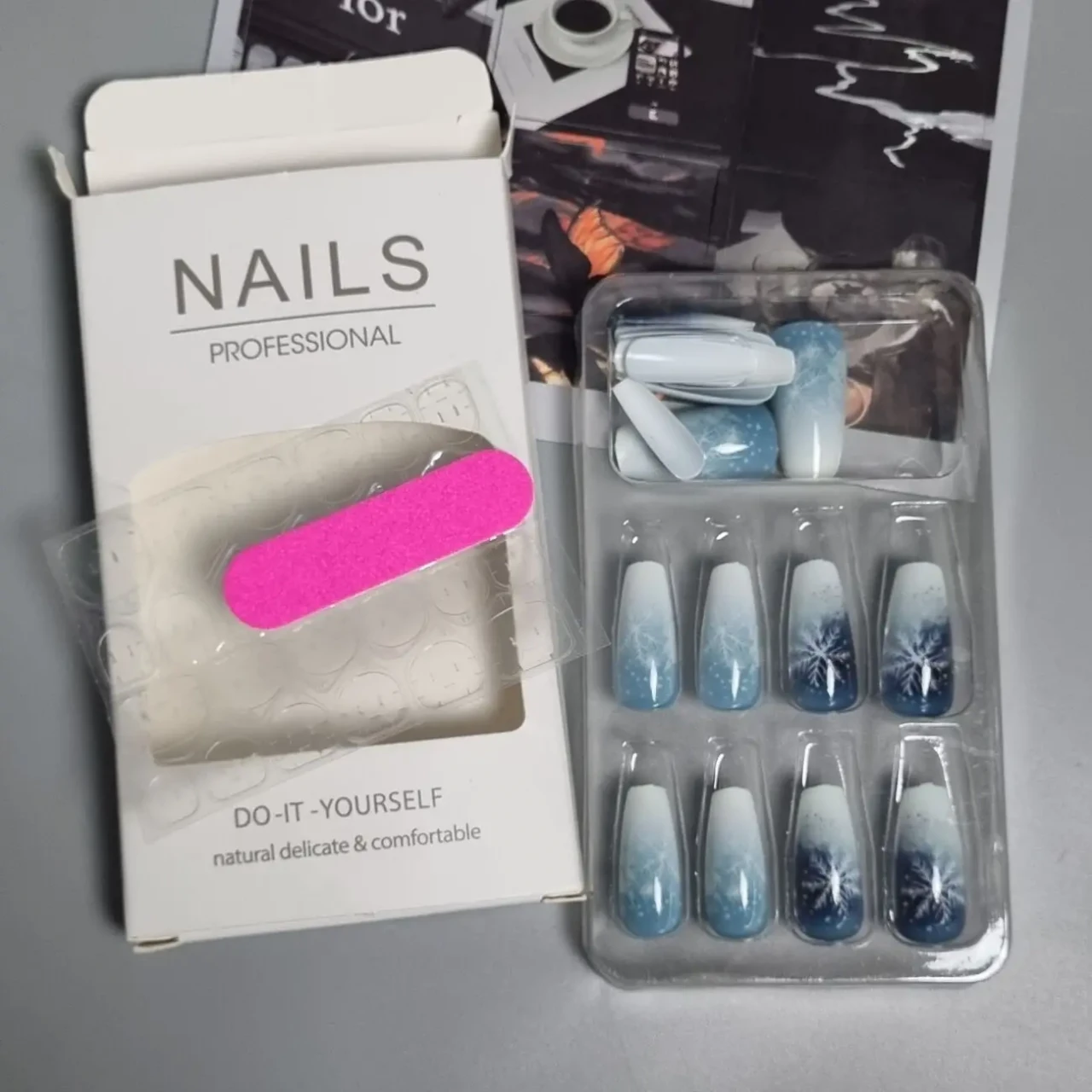 24 шт. довгі балетні накладні нігті 4