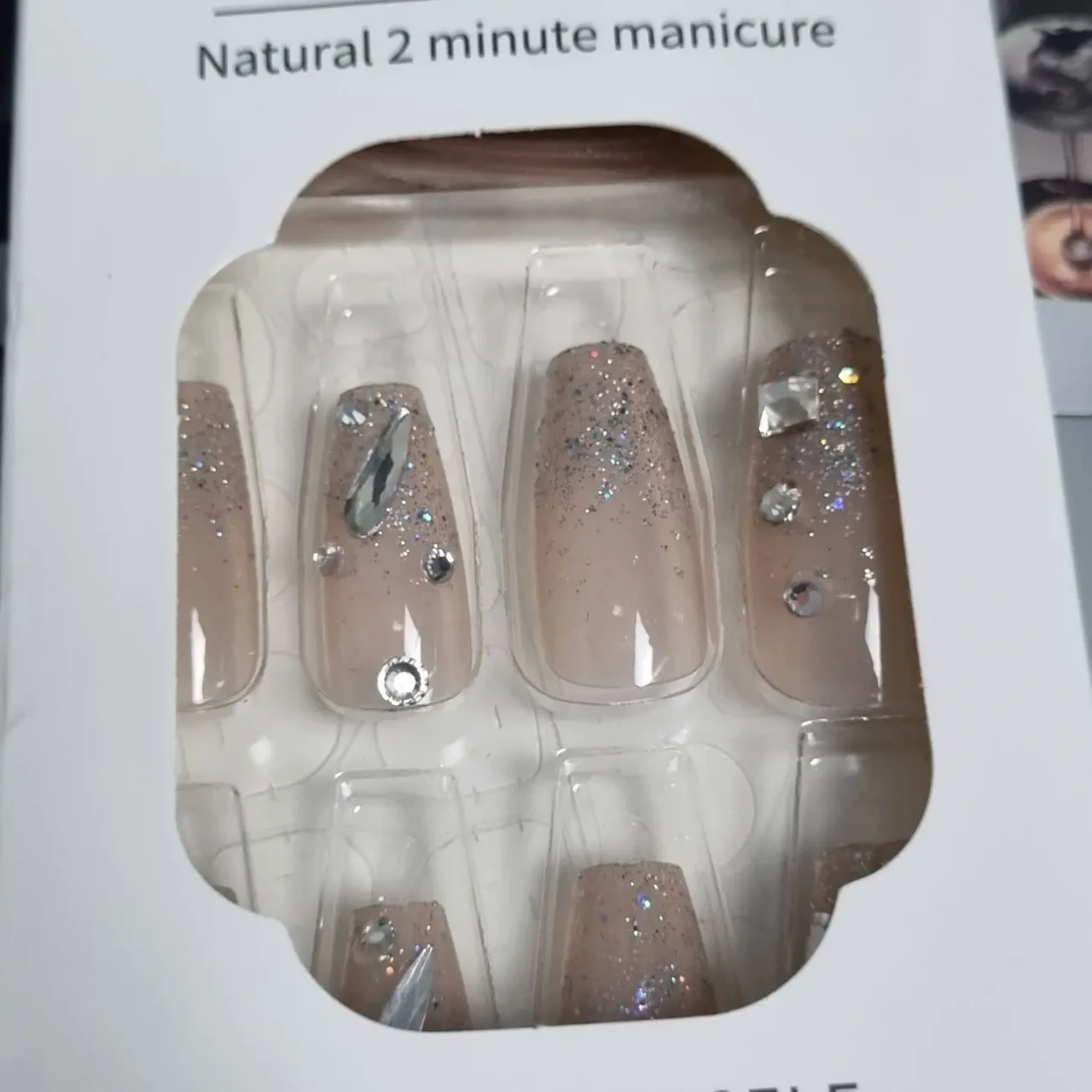 24 шт. набір накладних нігтів гламурний блиск 3