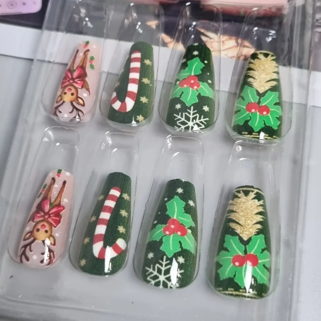 24 шт. накладні нігті -зимові візерунки 6