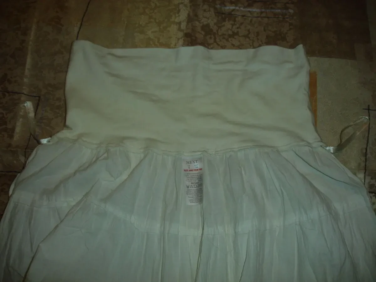 СПІДНИЦЯ 44-46 р. БІЛА котонова. Міді. Широкий пояс. А-силует. 3