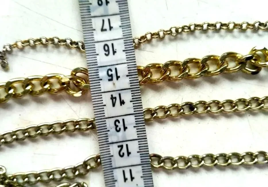 Цепь Цепочки оригинальная вязь, металл, цвет золота, разные длины 5