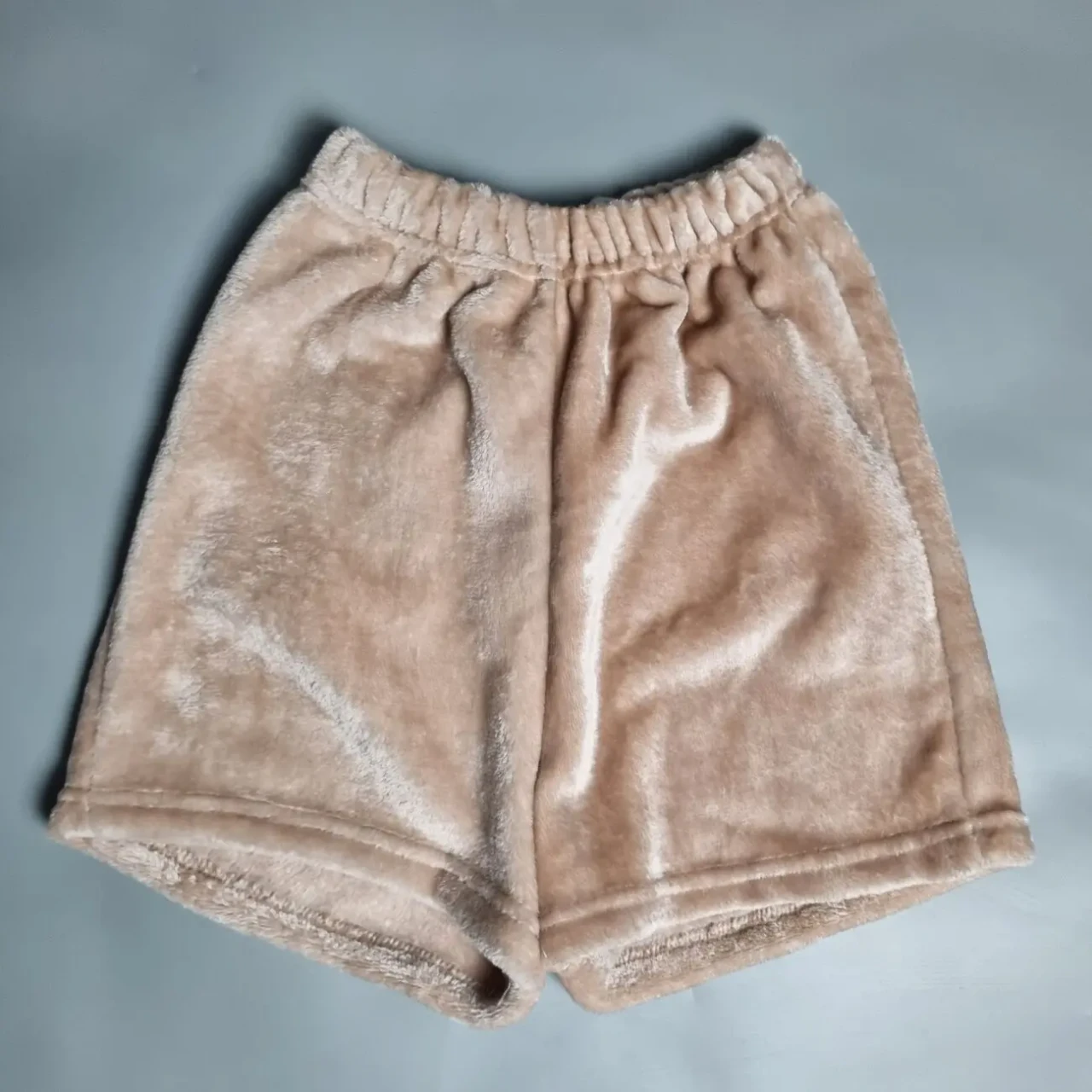 Жіночі персикові піжамні шорти з велсофту 2