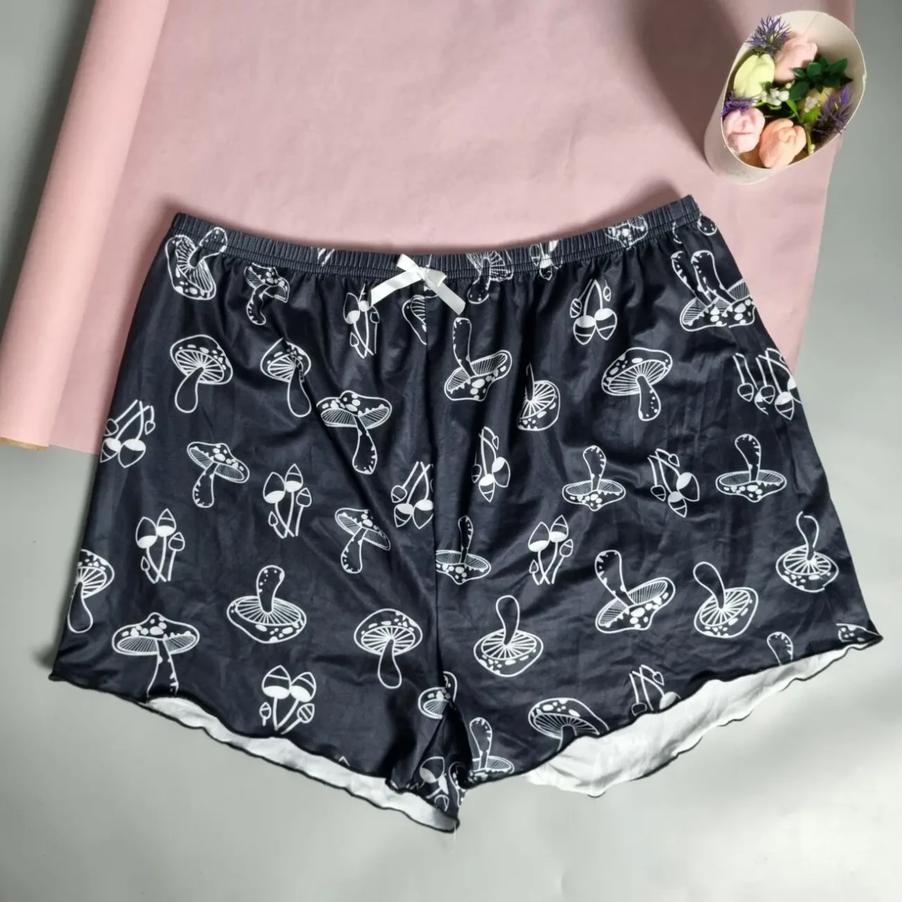 Жіночі шорти з принтом грибів, бавовна, розмір xl 9