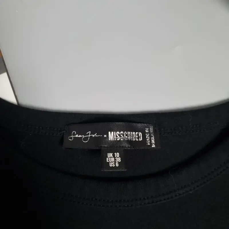 Кроп футболка жіноча missguided x sean john, чорна 6