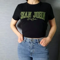 Кроп футболка жіноча missguided x sean john, чорна