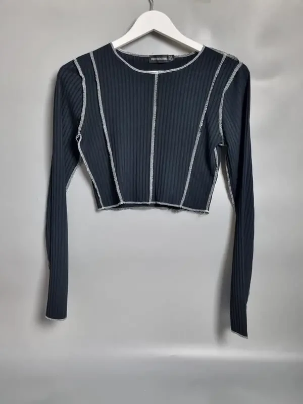 Чорний топ з довгим рукавом plt 2