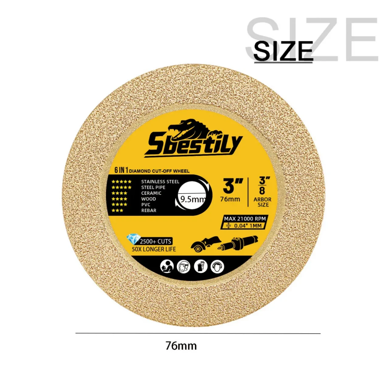 Отрезной диск алмазный 76 мм для мини-болгарки 2