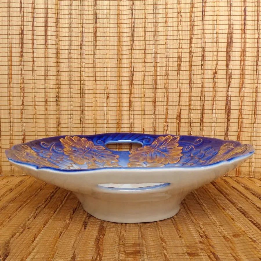 Блюдо для фруктов Виноград фарфор СССР Коростень салатница фруктовница 7