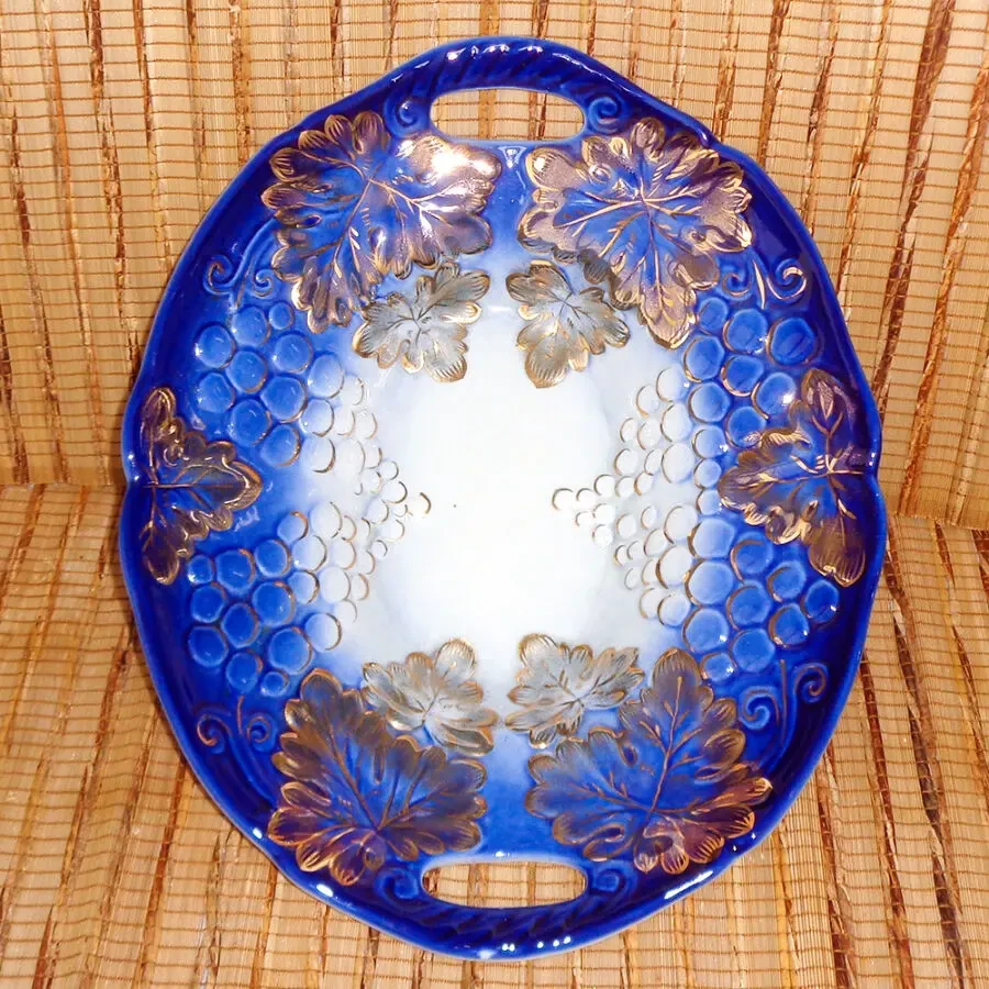 Блюдо для фруктов Виноград фарфор СССР Коростень салатница фруктовница 2