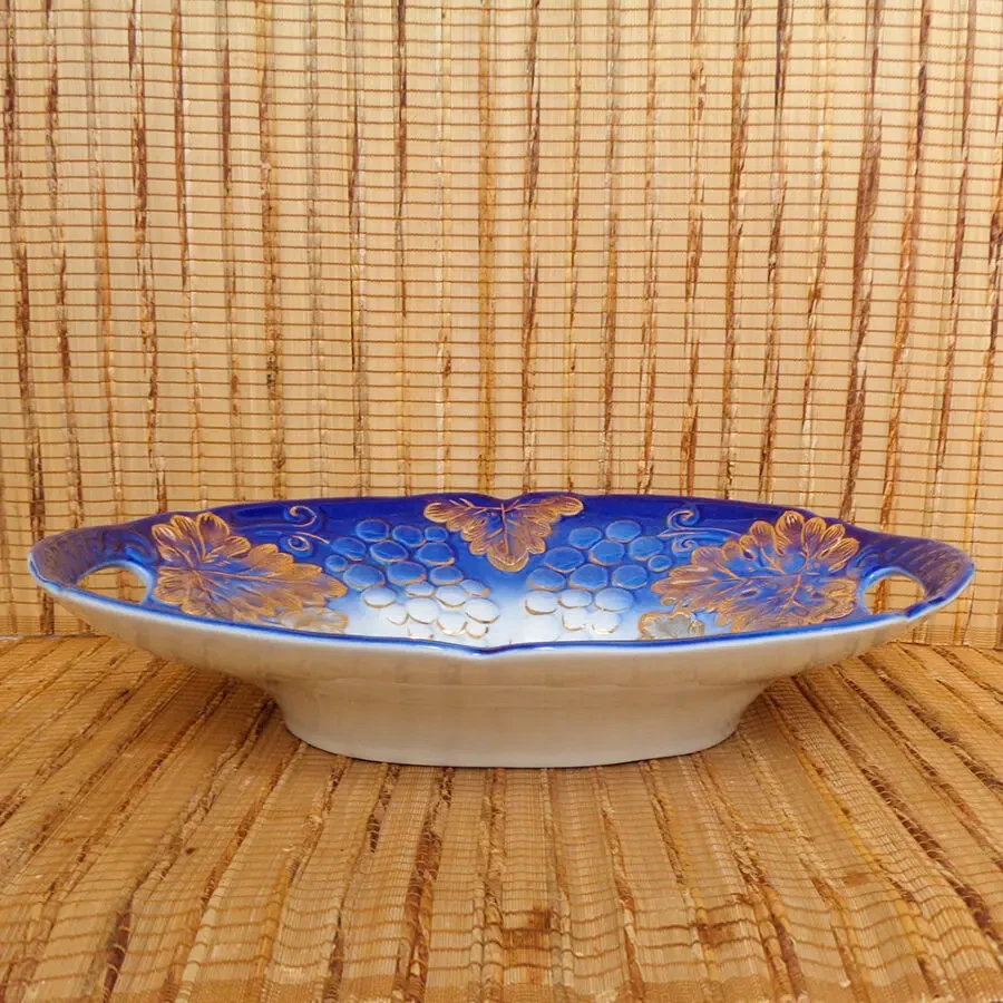 Блюдо для фруктов Виноград фарфор СССР Коростень салатница фруктовница 6