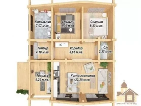 Купити зруб з бруса недорого під ключ