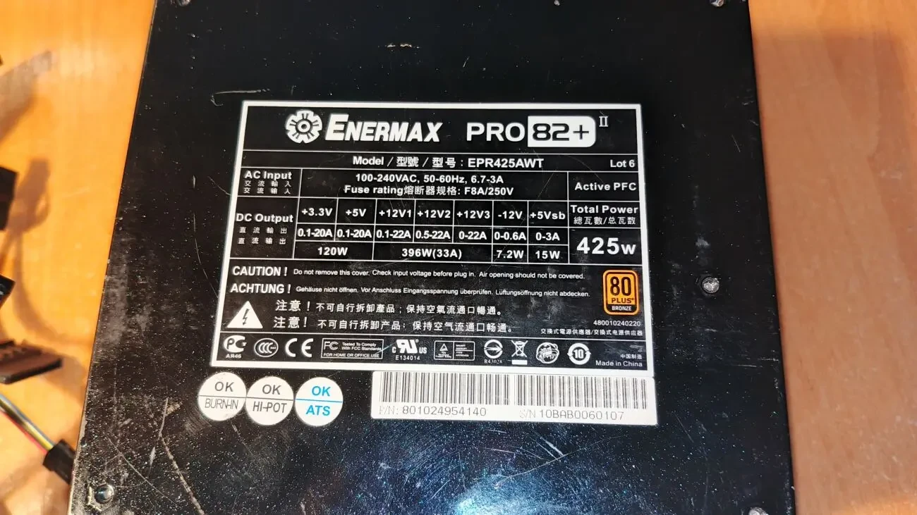 Качественный Блок питания Enermax Pro82 + II (EPR425AWT II) 4