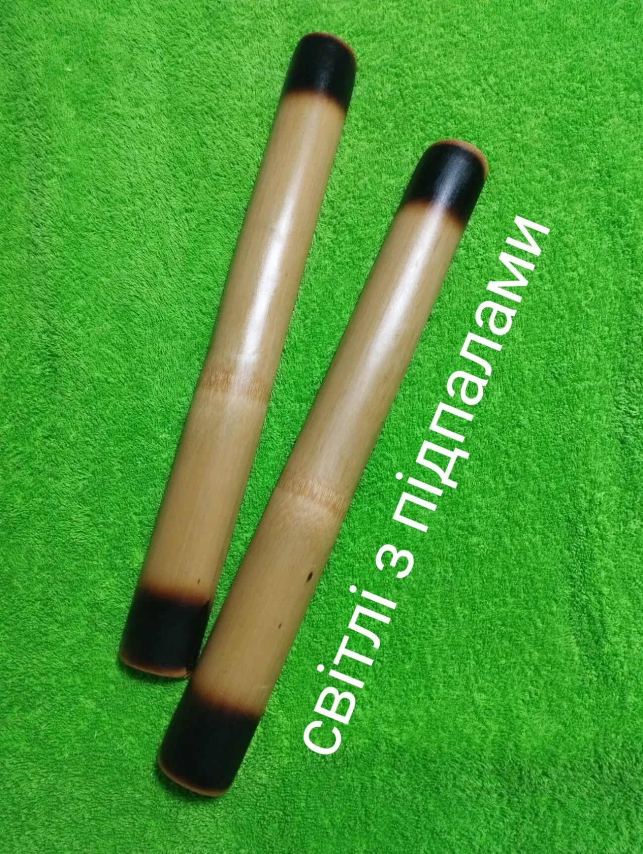 Бамбукові палочки для масажа, порожні світлі з підпалами