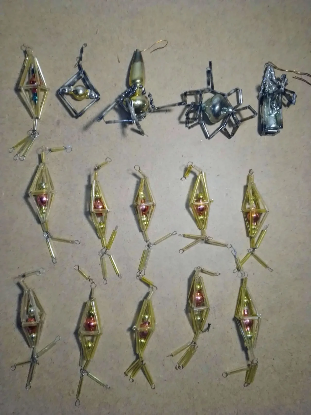 Елочные игрушки новогодние стеклянные ретро наборы, бусы, стеклярус 4