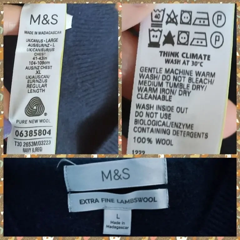 Marks Spencer Шерстяной теплый женский свитер т синий L 10